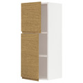 METOD Wall cabinet with shelves/2 doors, white/Voxtorp oak effect, 40x100 cm