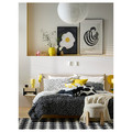 BJÖRKGRÅMAL Duvet cover and pillowcase, black white/dotted, 150x200/50x60 cm