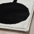 VÄNDPLATS Rug, low pile, white/black dotted, 133x195 cm