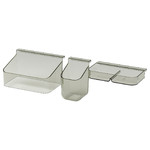 VISSLAÅN Drawer organisers, set of 3, grey