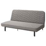 NYHAMN 3-seat sofa-bed, with foam mattress, Knisa grey/beige