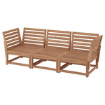 NÄMMARÖ 3-seat modular sofa, outdoor, armrests light brown stained