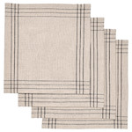 VÅRARV Napkin, dark grey/natural, 35x35 cm, 4 pack