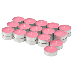 BLODBOK Scented tealight, Strawberry/bright pink, 3.5 hr