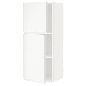 METOD Wall cabinet with shelves/2 doors, white/Voxtorp matt white, 40x100 cm