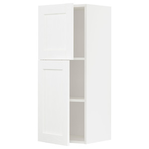 METOD Wall cabinet with shelves/2 doors, white Enköping/white wood effect, 40x100 cm