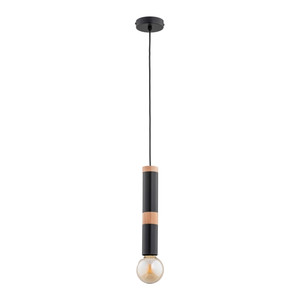 Pendant Lamp Alfa Akord E27, black/wood