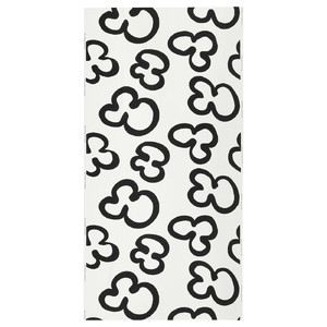 KLIPPBRÄCKA Pre-cut fabric, white/black, 150x300 cm