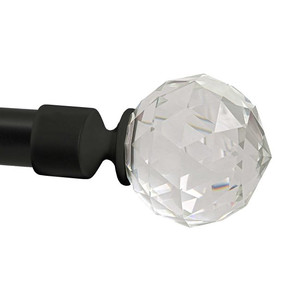 Curtain Pole Finial Cristal 19 mm, black