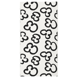 KLIPPBRÄCKA Pre-cut fabric, white/black, 150x300 cm