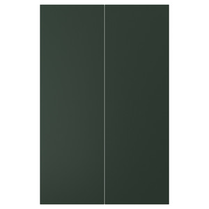 HAVSTORP 2-p door f corner base cabinet set, deep green, 25x80 cm