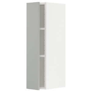 METOD Wall cabinet with shelves, white/Havstorp light grey, 20x80 cm