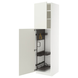 METOD High cabinet with cleaning interior, white/Veddinge white, 60x60x220 cm