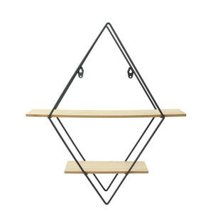 Wall Shelf for Plants Diamond, black/natural