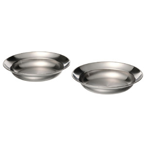 GRILLTIDER Deep plate, stainless steel, 21 cm, 2 pack