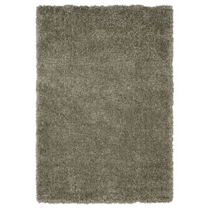 VOLLERSLEV Rug, high pile, grey-green, 160x230 cm