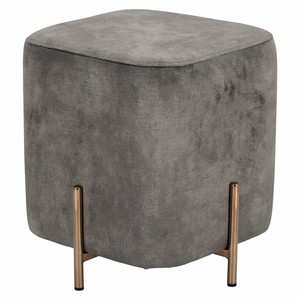 Pouffe Izbit Velvet, light grey