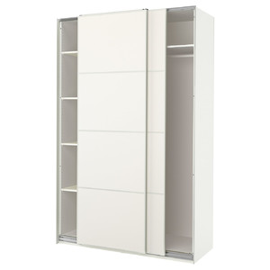 PAX / MEHAMN Wardrobe, white/double sided white, 150x66x236 cm