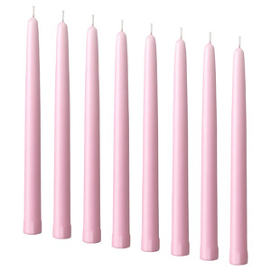 KLOKHET Unscented candle, light pink, 25 cm