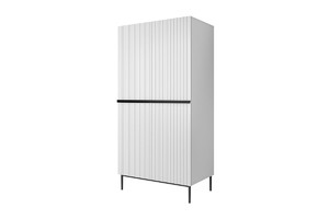 Wardrobe Nicole 100 cm, matt white, black legs
