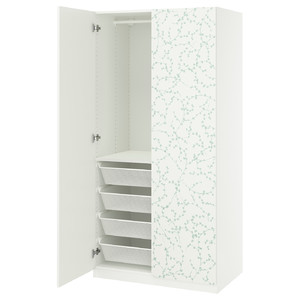 PAX / LINNABERG Wardrobe combination, white/patterned, 100x60x201 cm