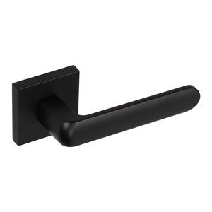Gamet Door Handle Organic, square rose, matt black