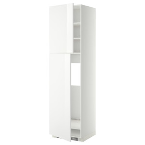 METOD High cabinet for fridge w 2 doors, white/Ringhult white, 60x60x220 cm