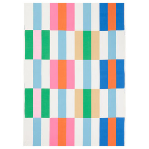 KLIBBKORSÖRT Pre-cut fabric, multicolour/stripe, 150x300 cm