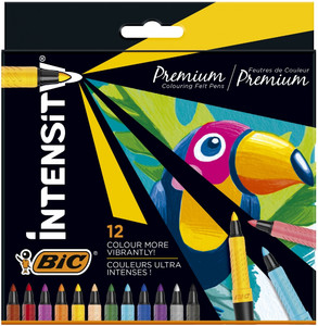 BIC Intensity Premium Colouring Felt Pens 12 Colours