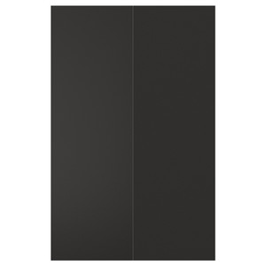 NICKEBO 2-p door f corner base cabinet set, matt anthracite, 25x80 cm