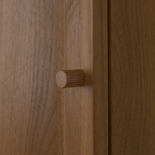 BILLY / OXBERG Bookcase combination with doors, brown walnut effect, 160x106 cm