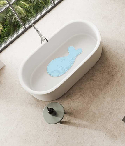 B-Anti-slip Bath Mat Whale, blue