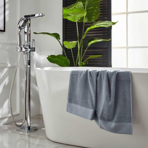 GoodHome Standing Bath Tap Teesta, silver