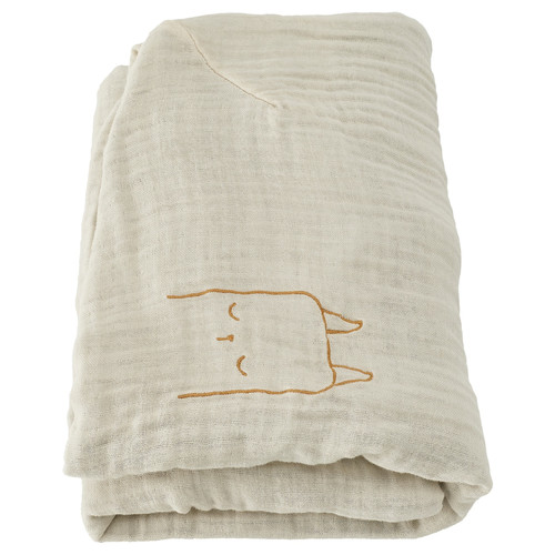 VÄDRA Cover for babycare mat, beige/blue, 48x74 cm