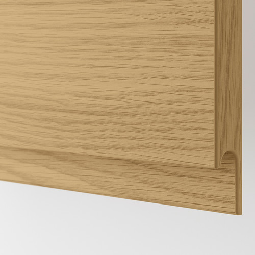 METOD / MAXIMERA Hi cab f micro w door/2 drawers, white/Voxtorp oak effect, 60x60x200 cm