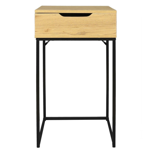 Nightstand Bedside Table Dressing Table with Mirror Leyla, oak