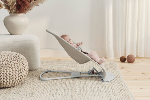 BABYBJORN Bouncer Bliss - Light grey frame, 3D Jersey, Light beige with Googly Eyes Pastels