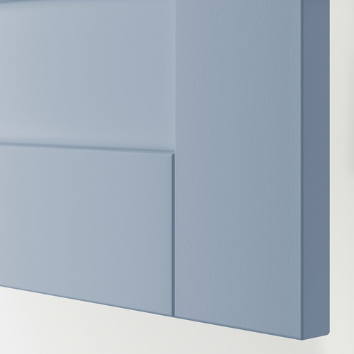 PLATSA Wardrobe with 3 doors, white/Sannidal blue, 140x57x133 cm