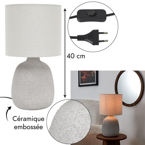 Table Lamp Amani, light grey