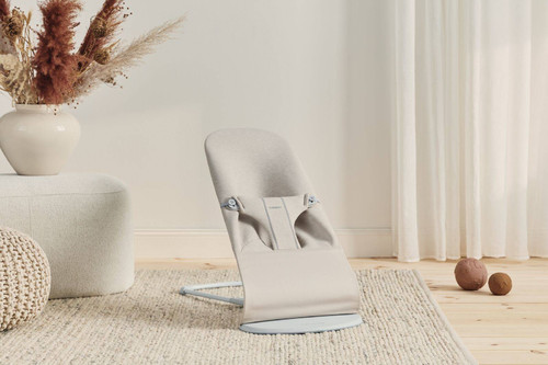BABYBJORN Bouncer Bliss - Light grey frame, 3D Jersey, Light beige with Googly Eyes Pastels