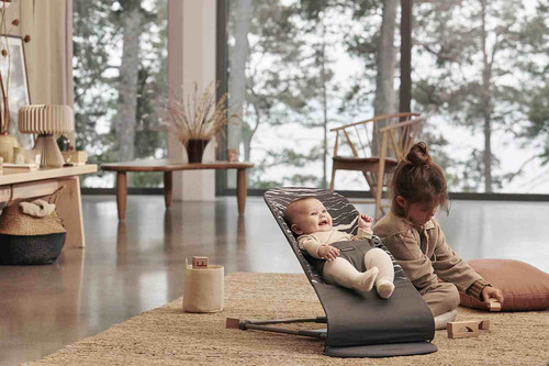 BABYBJÖRN Bouncer Bliss, Anthracite/Landscape Print, Cotton 0+