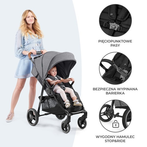 Kinderkraft Stroller Buggy Pushchair Grande Plus, pink, 0-22kg