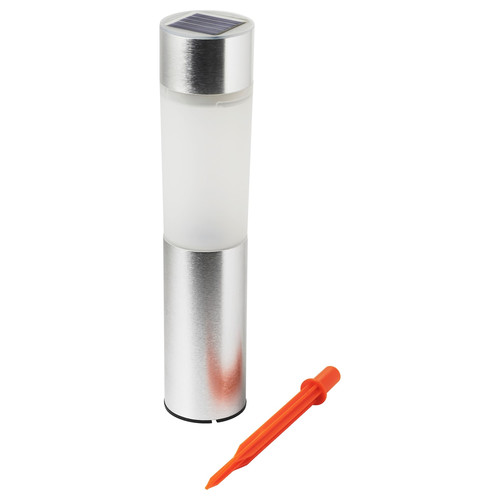 SOLVINDEN LED solar-powered lighting, cylinder/aluminium-colour