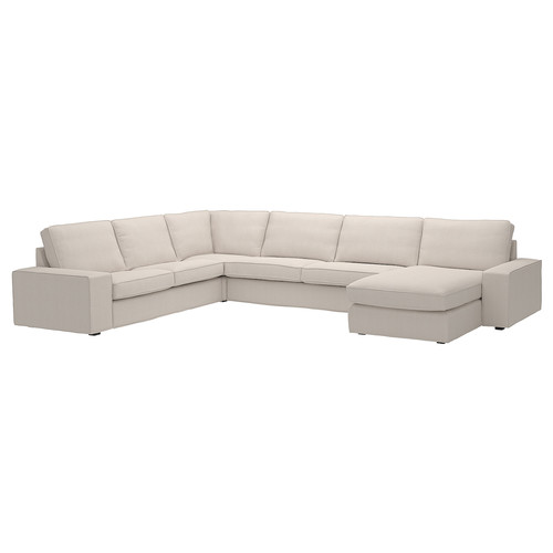 KIVIK Corner sofa, 6-seat w chaise longue, Tresund light beige