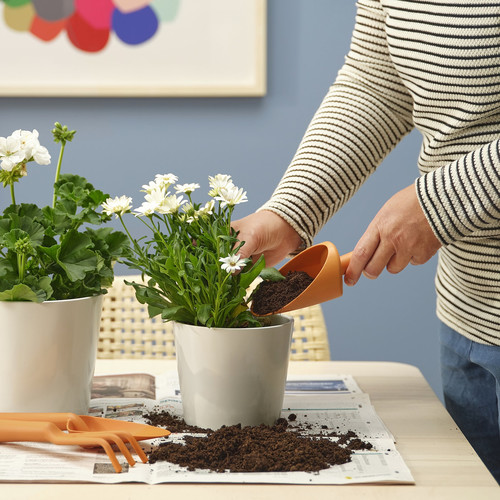 GRÄSMARÖ 3-piece gardening set, in/outdoor orange