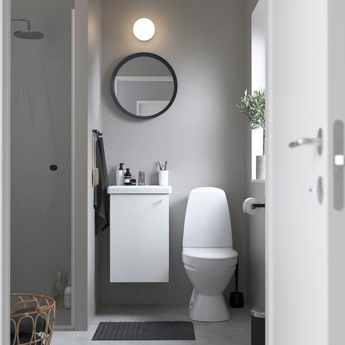 ENHET / TVÄLLEN Wash-stnd w door/wash-basin/tap, white, 44x43x65 cm