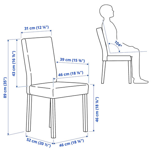 EKEDALEN / KÄTTIL Table and 4 chairs, white/Knisa light grey, 120/180 cm