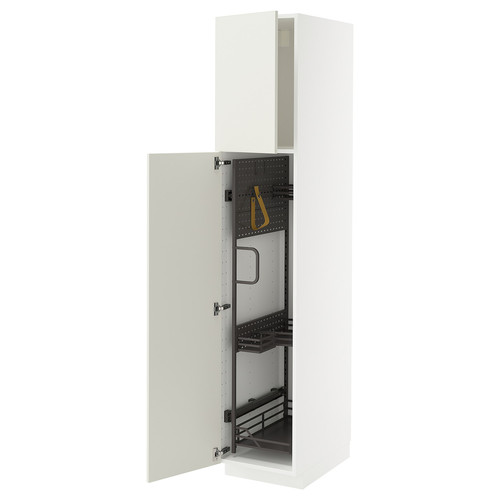 METOD High cabinet with cleaning interior, white/Veddinge white, 40x60x200 cm