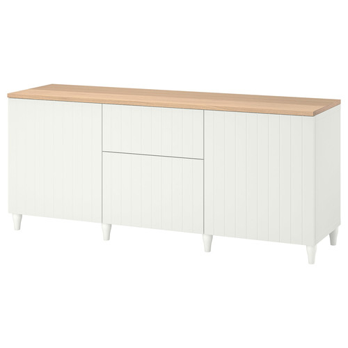 BESTÅ Storage combination with drawers, white, Sutterviken/Kabbarp white, 180x42x76 cm
