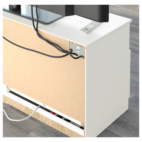BRIMNES / BURHULT TV storage combination, white, 338x41x190 cm